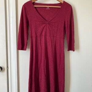 Toad&Co Burgundy 3/4 Sleeve Dress